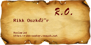 Rikk Oszkár névjegykártya